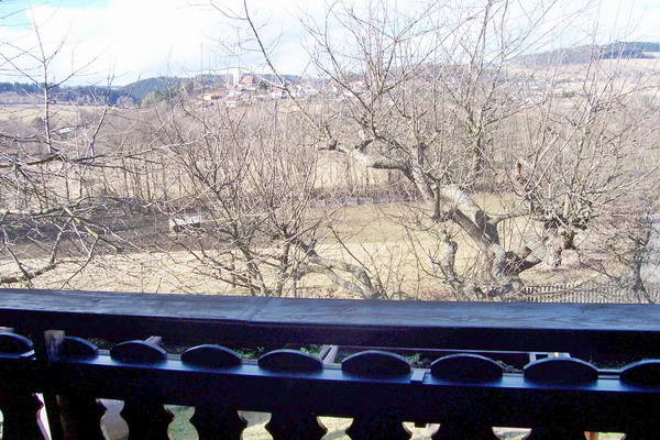 Chalupa v Petrovicích na Šumavě  - výhled z chalupy